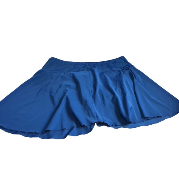 Lands End Blue Swim Skirt With Aycru . No Tag. Size 16  Wore Maybe Twice - Picture 1 of 5